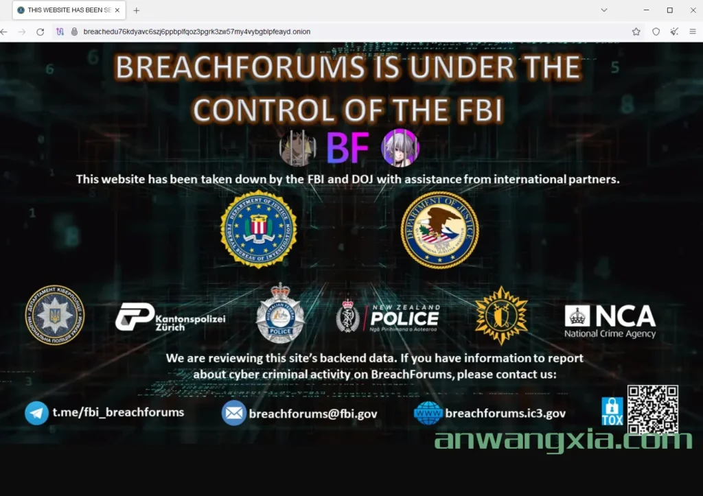 快讯：臭名昭著的暗网数据泄露论坛BreachForums被FBI查封